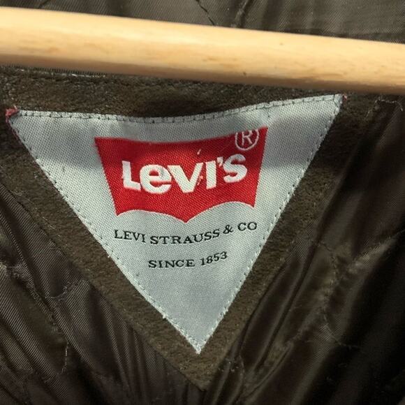 Levi’s leather jacket bomber style brown coat! Size large in EUC - Picture 5 of 9